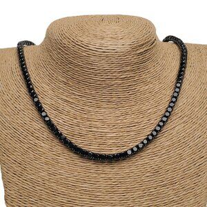 2ct Black Diamond 20" Womens Platinum Silver Tennis Necklace 20 in Chain Jewelry